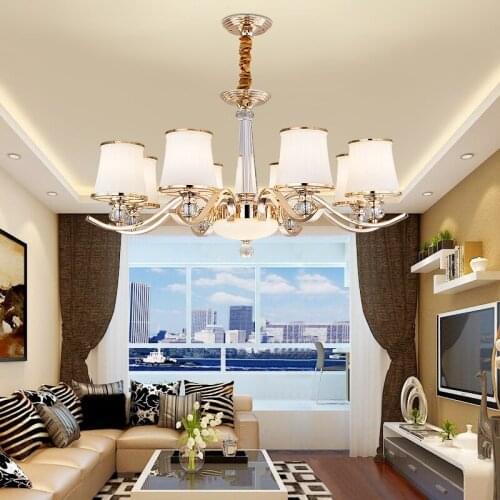 Chrome/golden modern chandeliers Residential living room bedroom dining room study lamp Hotel cafe bar Lighting fixtures