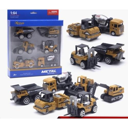 Simulation Engineering car,1:64 scale alloy Engineering car toys,6pcs Collecting toy model,childs gift, wholesale,free shipping