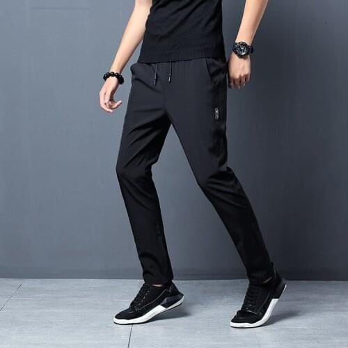 Jodimitty Fashion 2021 Men Casual Pants Joggers Fitness Quick Dry Sweatpants Male Summer Breathable Slim Trousers Pencil Pants