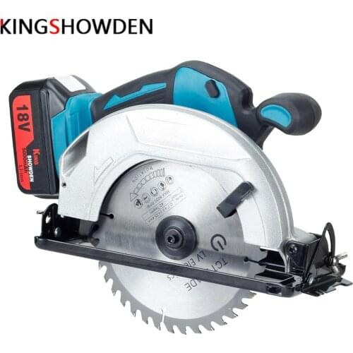 Kingshowden 18V Cordless Electric Circular Saw Blade 185 x 25.44mm Woodworking Cutting Power Tool With Two Lithium Battery