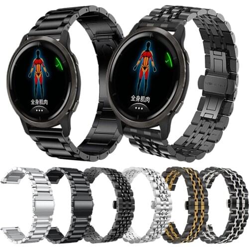 UEBN Classic Metal stainless steel Band For Garmin Venu 2 Strap for Garmin Venu Sq move 3 & vivoactive 4 Bracelet Watchbands