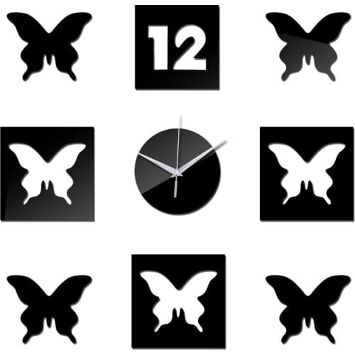 Top sale diy wall sticker modern design Acrylic diy 3d clock clocks mirror stickers home decor Living Room