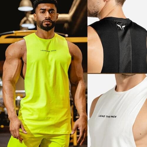 New Brand Tank Top Men Bodybuilding Cool Fluorescent Colors Gyms-clothing Stringer Fitness Gyms Shirt Muscle Workout Tank Top
