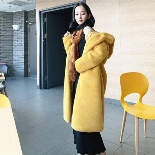 Fur & Faux Fur 2021 Winter Fashion Warm Hooded Women Fur Coat Thickening Large size Jacket Women Fur Coat Outerwear NUW720