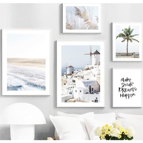 Beach Reed Lighthouse Building Bridge Wall Art Canvas Painting Nordic Posters And Prints Wall Pictures For Living Room Decor