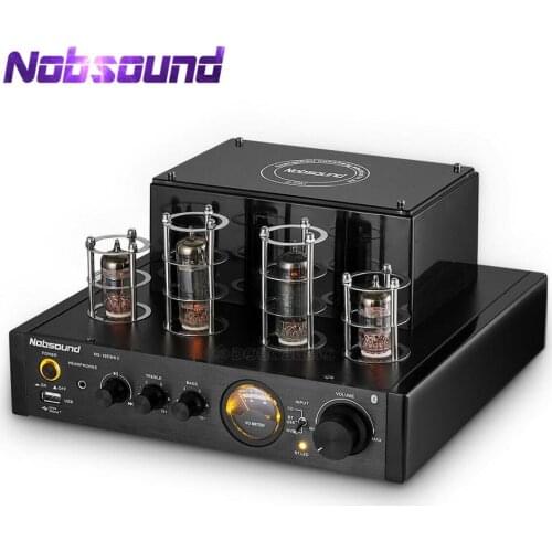 Nobsound HiFi Bluetooth Valve Tube Amplifier Amp Hybrid Power Amp Headphone Amplifier Home Theater Stereo USB Music Player