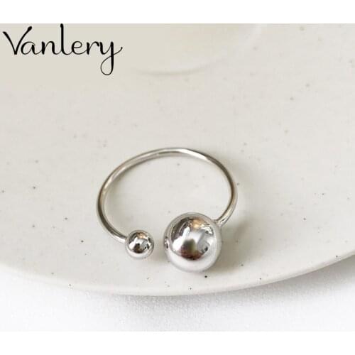 New Trendy Personality Punk Ball Beads Rings For Women Lady Resizable Size Rings Party Jewelry Charm Gifts