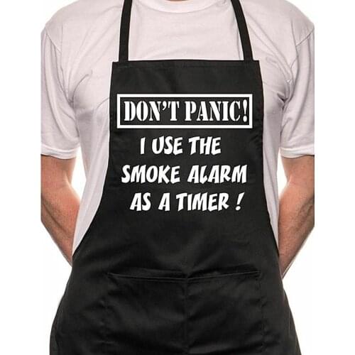 Custom Mens BBQ Novelty Apron,Personalized"Don't Panic",Grill Master,Fathers Day Baking Apron,Creativity kitchen cooking Gifts