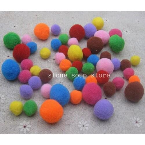 100pcs Various Colors Polyester Plush Balls Pompon Flowers Diy decor Clothing accessories Christmas crafts Kids toys 10/15mm