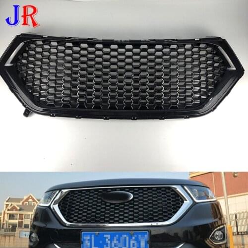 Last sale Front Middle Racing Grille For Ford Edge 2015 2016 2017 2018 Gloss black Honeycomb High Quality ABS Grills Mesh style