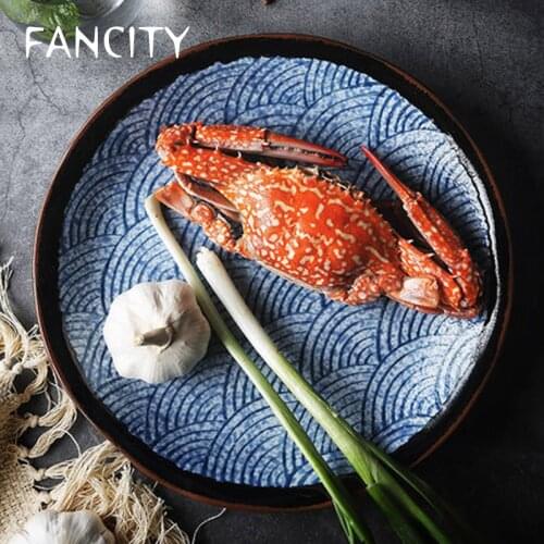FANCITY Japanese-style tableware dish dish dish household ceramic dish creative deep dish rice dish soup dish breakfast dish