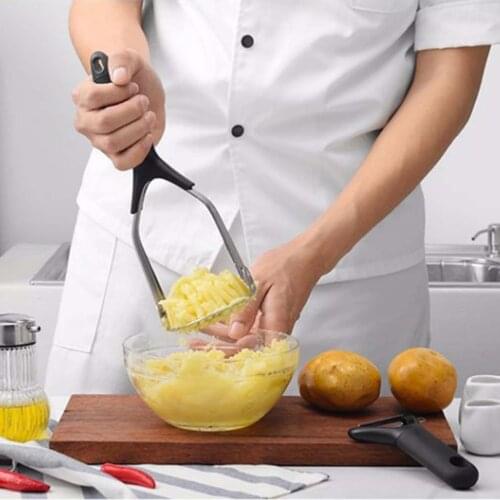 Potato Masher Stainless Steel Potato Rice Vegetable Fruit Garlic Smasher Food Press Smash Tool