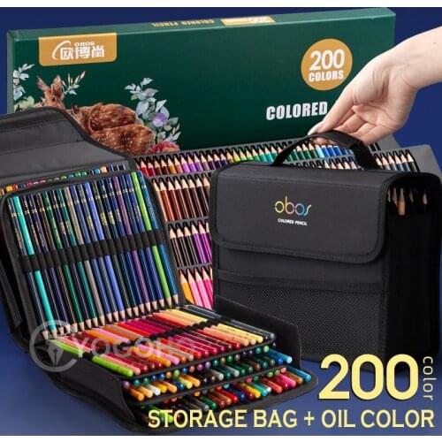 48/72/120/150/200 Professional Oil Color Pencil Set Watercolor Drawing colored pencils with Storage Bag coloured pencils kids