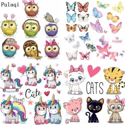 Pulaqi Cute Bear Baby Patch Iron on Transfer Heat Vinyl Transfer Patches for Clothes Cartoon Applique Thermal Ironing Stickers