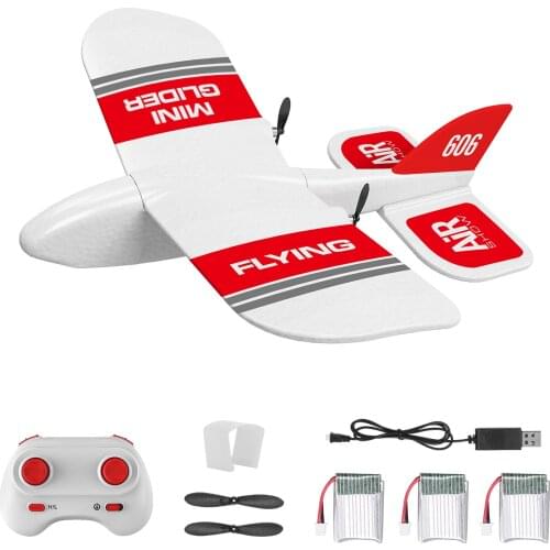 KF606 2.4Ghz RC Airplane Flying Aircraft for Beginner EPP Foam Glider Fixed Wing RC Plane Anti-Collision RTF Boy Kids Toys
