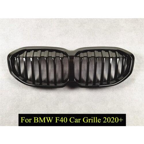 New Single Line Car Front Bumper Kidney Grill Grille For B-MW 1 Series F40 ABS Material Black Racing Grille 2020