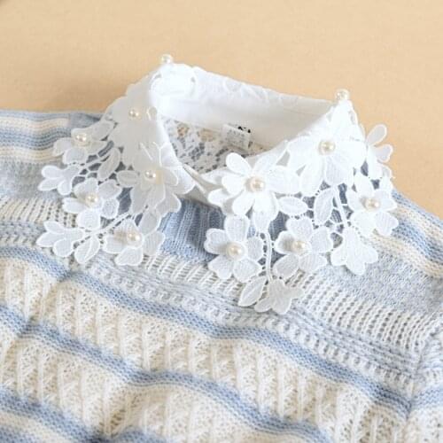 Girls Shirt Fake Collars Ladies Detachable Lace Hollow Shirt Collar Female False Blouse Collar Half Shirt Lapel Clothes Decor