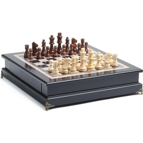 Chess Top Big Medieval Gift Wood Kit Knight Retro Game Charm Statue Chess Box Family Tabuleiro De Xadrez Sports Entertainment