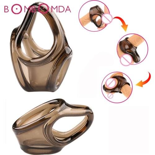 Silicone Sex Cage Ring Men Penis Erect Dildo Scrotum Ring Scrotal Bound Penis Rings for Man Delay Ejaculation Cock Ring Sex Toys