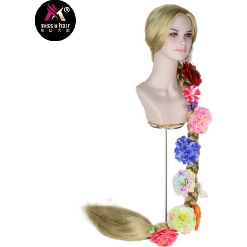 Miss U Hair Synthetic Girl Princess wig Long Blonde Brwon Weaving Braid Hair Movie Halloween Cosplay Costume Wig