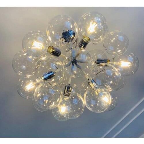 Nordic Concise LED Ceiling Light Bedroom Living Room Bar Art Sphere Creative Glass Bubble Decorative Lighting Fixture
