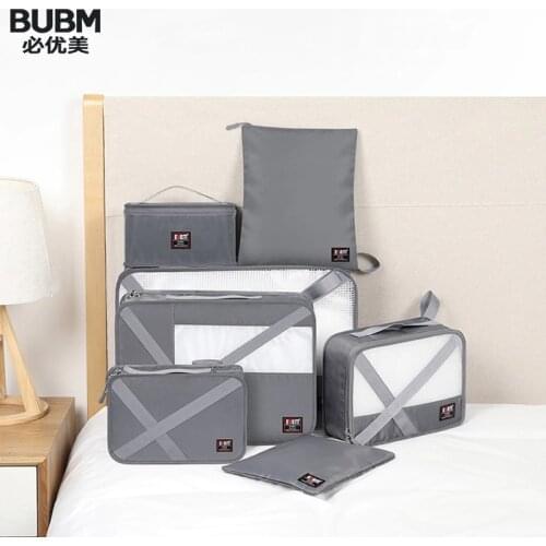 BUBM 7 Set Travel Storage Organizer Bags,Travel Luggage Clothing Sorting Packages,Wardrobe Suitcase Pouch,Shoes Packing Cube Bag