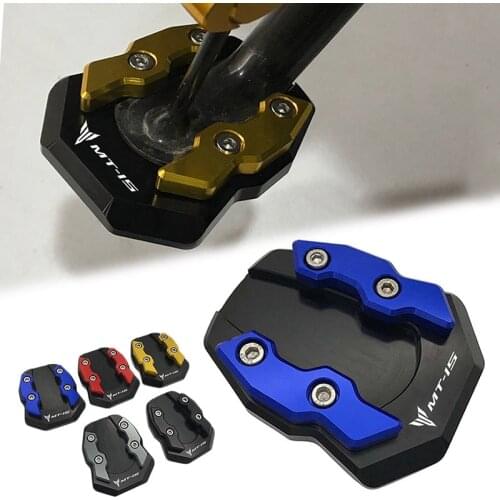 SEMSPEED CNC Motorcycle Side Stand Kickstand Extension Plates Side Stands Pads For Yamaha MT 15 MT15 MT-15 2018 2019 2020