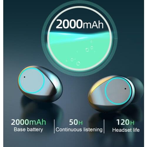 Earphone Waterproof Wireless ABS Bluetooth In-ear Earbuds with Touch Control Noise Cancellation Earphones Wireless charging