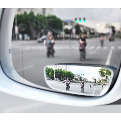 2pcs 360 Degree Adjustable Glass Frameless Car Rearview Rear View Mirror Reversing Wide Angle Auxiliary Blind Spot Mirror