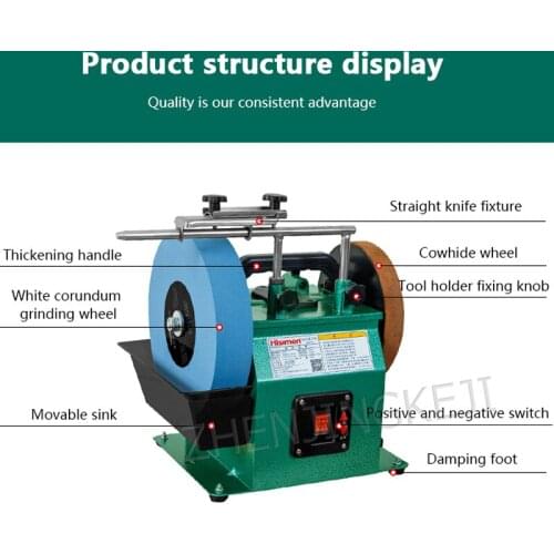 10 Inch 220V/110V Positive Negative White Fused Alumina Sharpener low Speed Grinder Polishing Machine Desktop Grinding Machine