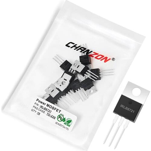 10Pcs IRLB8721 TO-220 Power SIC Mosfet Transistor Bipolar Junction BJT Powerful Triode Tube Fets DIP 62A 30V Integrated Circuits