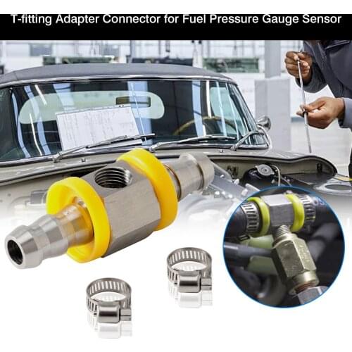 3/8 Inch Fuel Line Fuel Pressure T-fitting Adapter For Fuel Pressure Gauge Sensor Car Accessorie T-fitting Adapter Connector