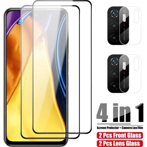 4-in-1 Protective Glass For Xiaomi Poco M3 Pro Glass For Xiaomi Poco M3 Pro Tempered Glass Screen Protector For Poco M3 pocom3