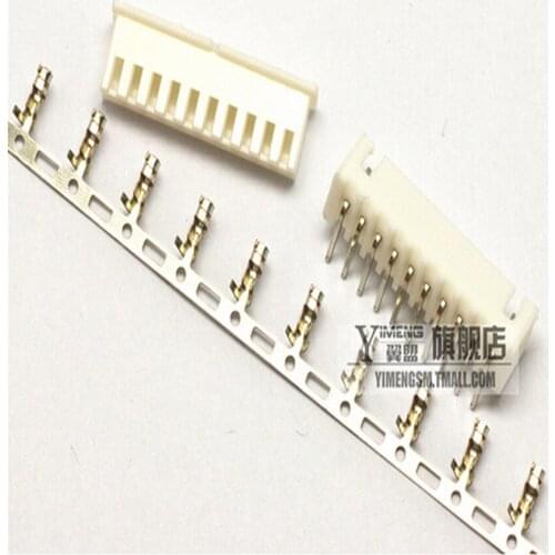 50Set/Lot XH2.54 2.54mm 10Pin 10P 90degree Curved Male Pin Header + Terminal + Female Housing Connector