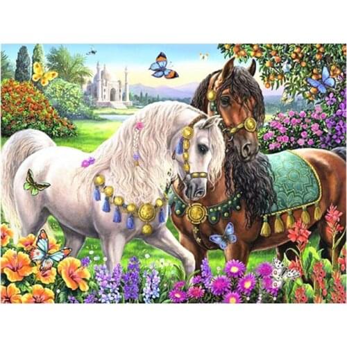 5d animals diamond art horse painting mosaic embroidery landscape picture puzzle stones stickers home decor needlework craft diy