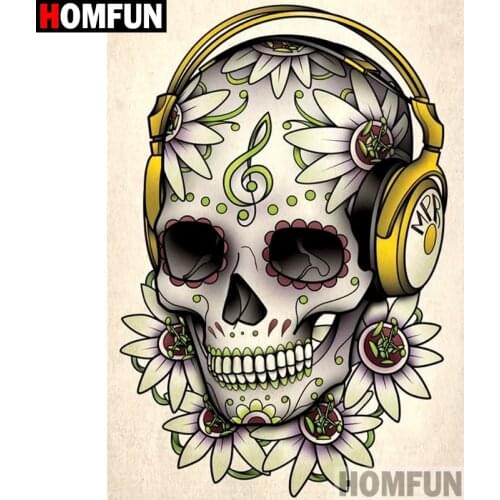 HOMFUN Full Square/Round Drill 5D DIY Diamond Painting "Cartoon skull" 3D Embroidery Cross Stitch 5D Home Decor A16102