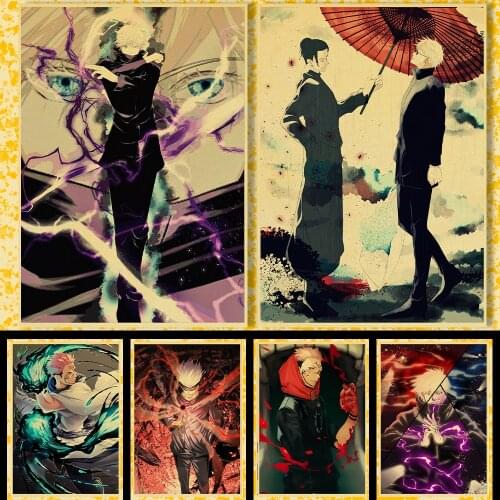 Anime Jujutsu Kaisen HD Canva Wall Poster Art Painting Scroll Sticker Picture For Bar Home Room Decoration