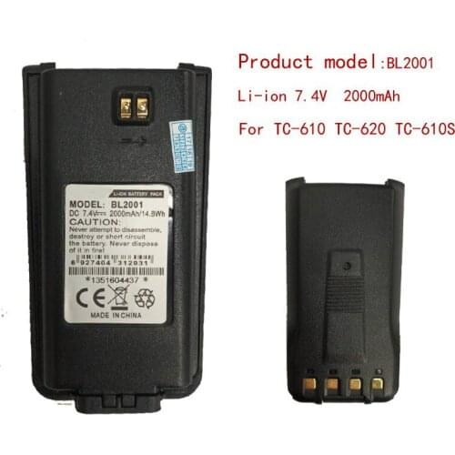 BL2001 LI-ON 7.4V 2000mAH Battery for Hytera HYT Radio TC-610,TC-618,TC-620,TC-626,TC-610P TC-610S Walkie Talkie