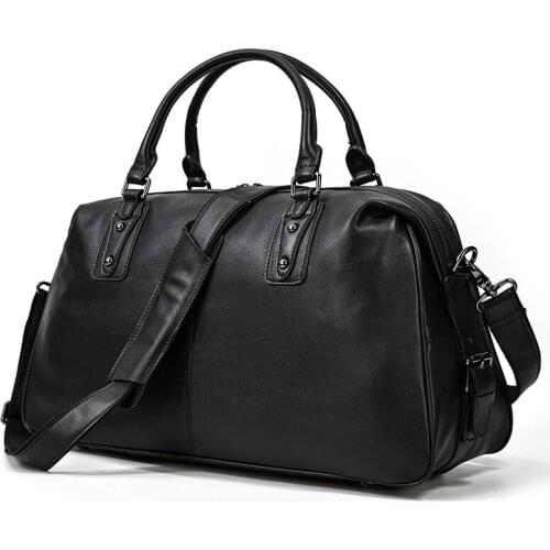 50cm Large Mens Hand Luggage Genuine Leather Duffle Bags Real Leather Luggage Travel Handbag Suitcases Handbags Big Weekend Bag