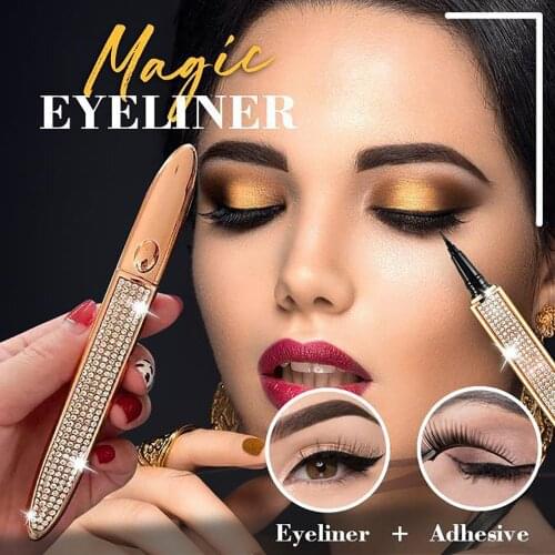 Quick-drying Waterproof Black/Brown/Transpare Diamond Multi-Functional Magic Eyeliner Pen Eyeliner Stamp Liquid Eye liner Pencil