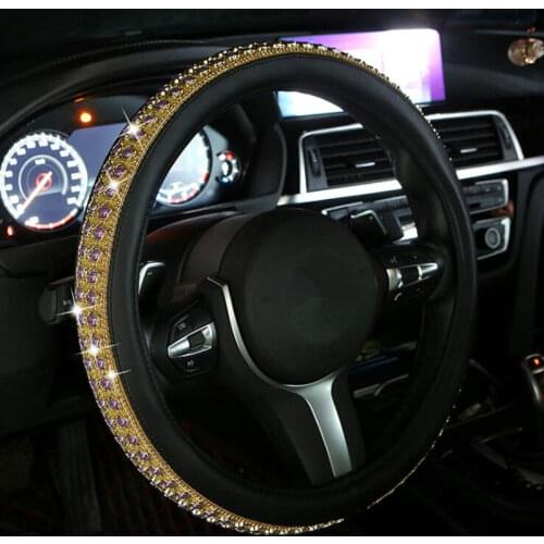 Diamond Rhinestones Crystal Car Steering Wheel Cover Diameter 38cm Car Steering-wheel Covers Universal Car Accessories