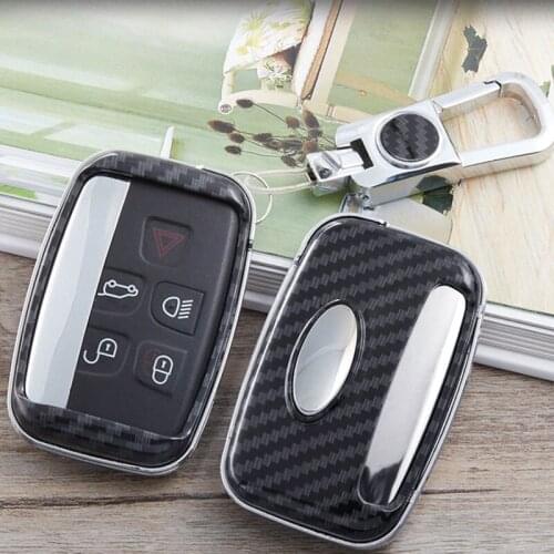 Car Key Case Carbon Fiber ABS Cover For Land Rover Range Rover Sport Evoque Freelander 2 Jaguar XE XJ XJL XF C-X16 V12