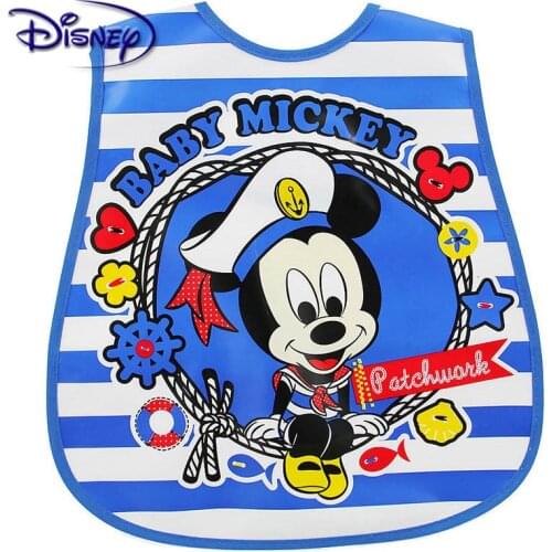 Disney Baby Bibs Cute Cartoon Pattern Toddler Baby Waterproof Saliva Towel Cotton Fit 0-3 Years Old Infant Burp Cloths Feeding