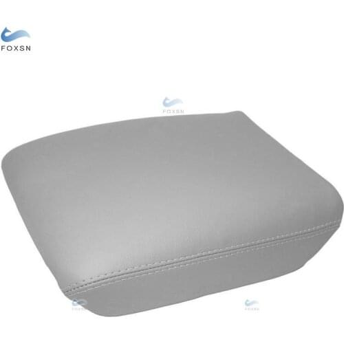 For Honda Pilot 2003 2004 2005 2006 2007 2008 Microfiber Leather Center Control Lid Armrest Box Cover Sticker Trim Gray Color