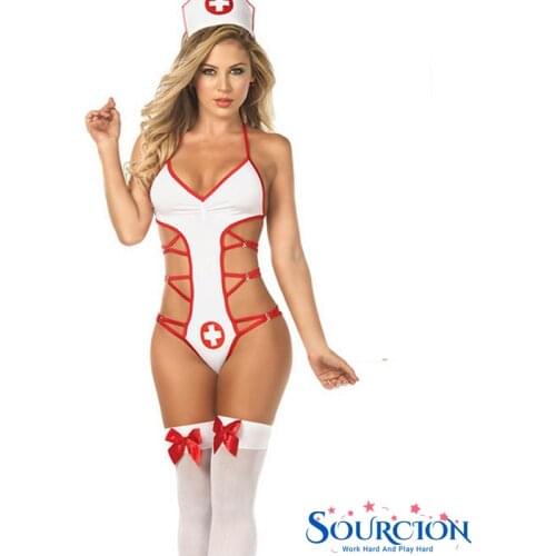 SWT Plus Size Erotic Maid Nurse Nurse Costume Uniform Lingerie Babydoll Role Playing Cosplay Sexy Lingerie Sex Underwear