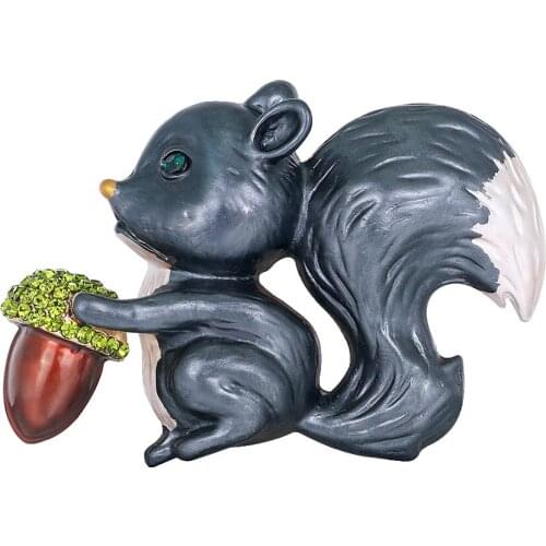 Han edition cartoon alloy manufacturer to supply the new painting animals brooch lovely squirrel brooch on the spot