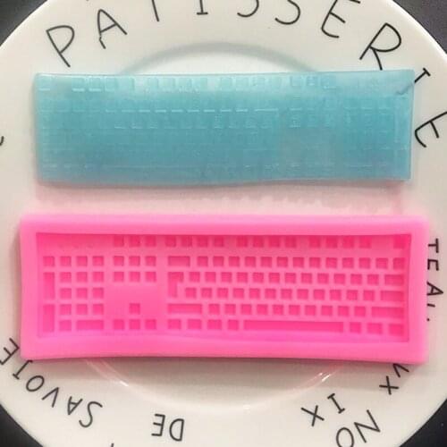 Computer Keyboard Fondant Silicone Mold Decoration DIY Chocolate Soft Pottery Mold Mobile Phone Glue Mold