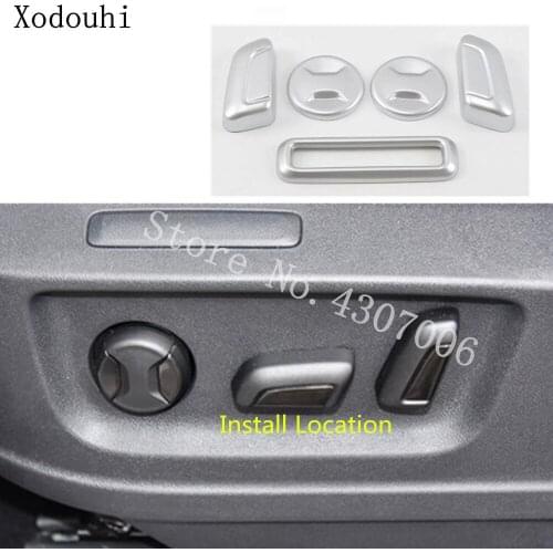 Car Body Cover Chrome ABS Seat Adjustment Knob Button Switch Trim Parts 5pcs For Skoda Karoq 2017 2018 2019 2020