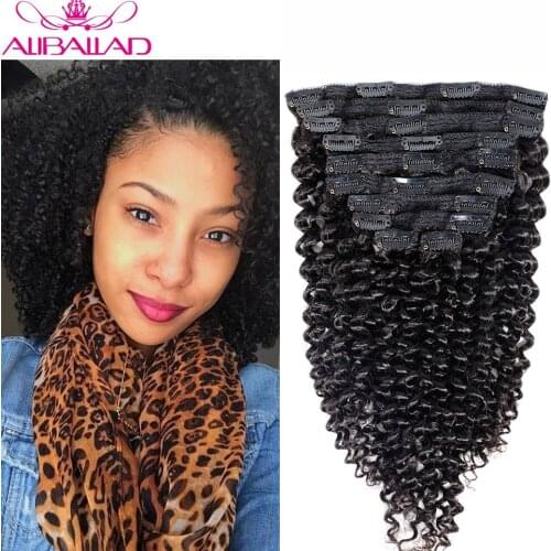 Kinky Curly Clip In Human Hair Extensions Brazilian Remy Hair 10 Pcs/Set 120g For a Head Two Sets Are Better