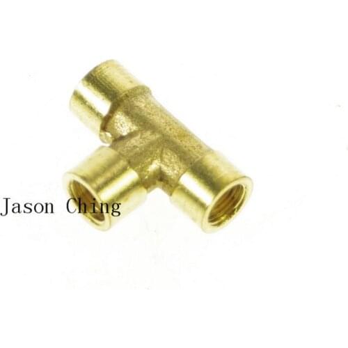 2PCS 3 Ways 1/8" Tee Female BSPP Connection Brass Coupler Adapter